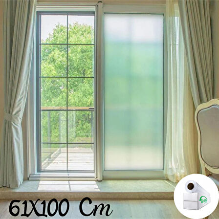 61 Cm x 1 Metre Cam Kumlama, Ofis, Duşakabin ve Balkon Camı Buzlu Kaplama Folyosu