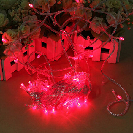 10 METRE KIRMIZI PİLLİ LED IŞIK KIRMIZI LED IŞIK KIRMIZI YILBAŞI AĞACI IŞIĞI KIRMIZI NOEL IŞIĞI 100 LEDLİ KIRMIZI LED IŞIK 100 LEDLİ PARLAK CANLI LED IŞIK