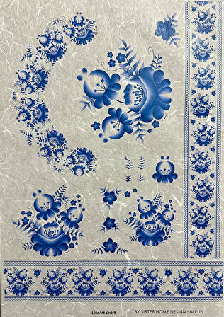 LİNEART PİRİNÇ DEKOPAJ KAĞIDI BLEU6