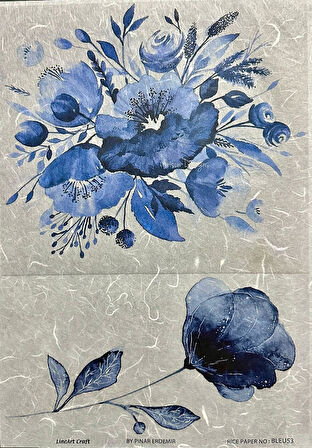 LİNEART PİRİNÇ DEKOPAJ KAĞIDI BLEU53