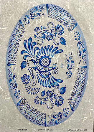 LİNEART PİRİNÇ DEKOPAJ KAĞIDI BLEU65