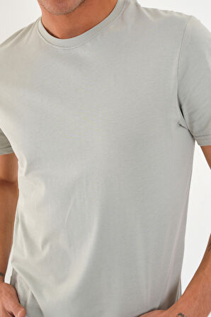 Regular Fit Baskısız Basic T-Shirt %100 Pamuk Yumuşak Dokulu Bisiklet Yaka Tişört