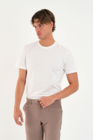 Regular Fit Baskısız Basic T-Shirt %100 Pamuk Yumuşak Dokulu Bisiklet Yaka Tişört