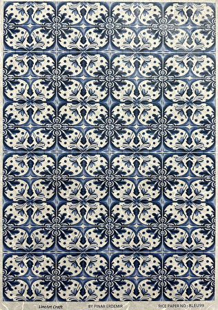 LİNEART PİRİNÇ DEKOPAJ KAĞIDI BLEU99