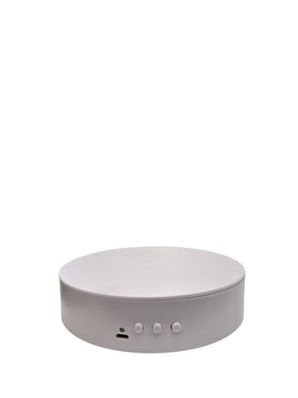 15 cm 360° Döner Ürün Çekim Standı – 2 Hız Ayarlı, USB & Pil Çalışan Beyaz Sunum Platformu