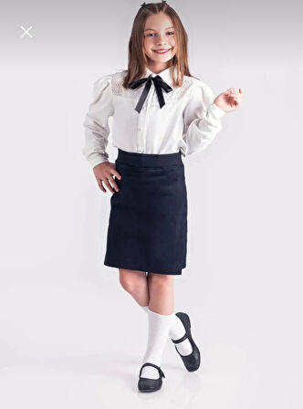 Kız Çocuk Okul Gabardin Şort Etek | 7-12 Yaş