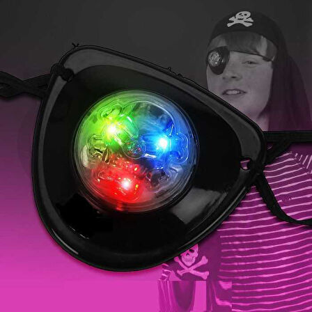 2 ADET LİGHT UP PIRATES EYE PATCH LED LİGHT LED IŞIKLI KORSAN GÖZ BANDI IŞIKLI KORSAN BANDI  YILBAŞI PARTİ IŞIKLARI