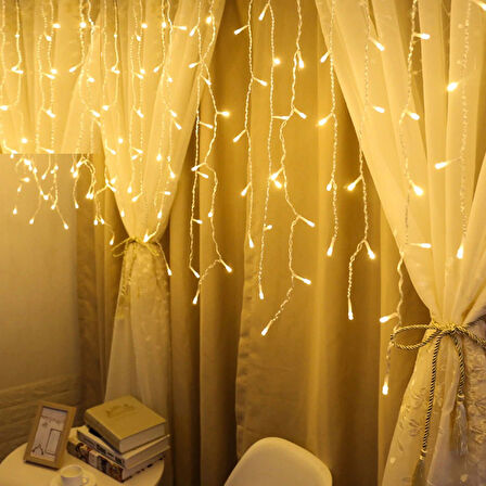 GÜN IŞIĞI SALKIM LED IŞIK 2X2 METRE 10 DALLI 140 LEDLİ SALKIM IŞIK GÜN IŞIĞI LED IŞIK MODLU GÜN IŞIĞI PERDE LED IŞIK WARM LİGHT YILBAŞI IŞIKLARI