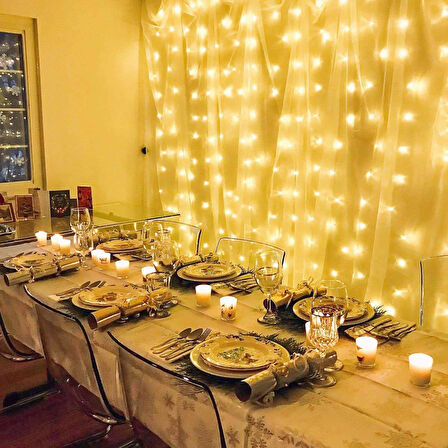 GÜN IŞIĞI SALKIM LED IŞIK 2X2 METRE 10 DALLI 140 LEDLİ SALKIM IŞIK GÜN IŞIĞI LED IŞIK MODLU GÜN IŞIĞI PERDE LED IŞIK WARM LİGHT YILBAŞI IŞIKLARI