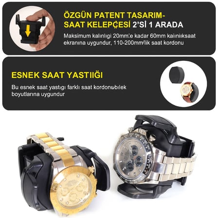 Watch Winder Ascot Collection – 8 Slotlu Ultra Sessiz Otomatik Saat Kurma Kabini (+6 Muhafaza Alanlı, Çekmeceli, Siyah & Yeşil)
