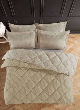 Bella Home Tek Kişilik Jakarlı Uyku Seti - Wellsoft Yorgan - 3 Parça - Pvc Orijinal Çantalı