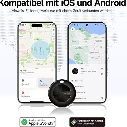MiTag Duo akıllı takip cihazı, Apple ve Android Uyumlu Mfı Sertifikalı anahtar,bagaj,Beyaz