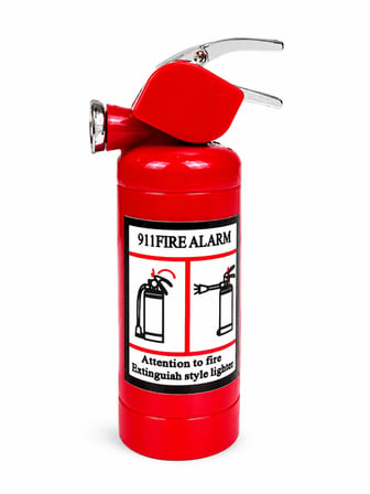 Yangın Tüpü Tasarımlı Gaz Dolumlu Çakmak – Dekoratif Metal Görünümlü Rüzgara Dayanıklı Çakmak