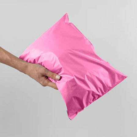 Pembe Bantlı Baskısız Kargo Poşeti-40x50-100 Adet