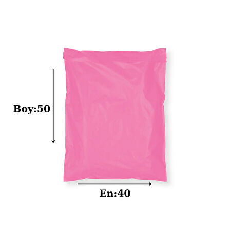 Pembe Bantlı Baskısız Kargo Poşeti-40x50-100 Adet