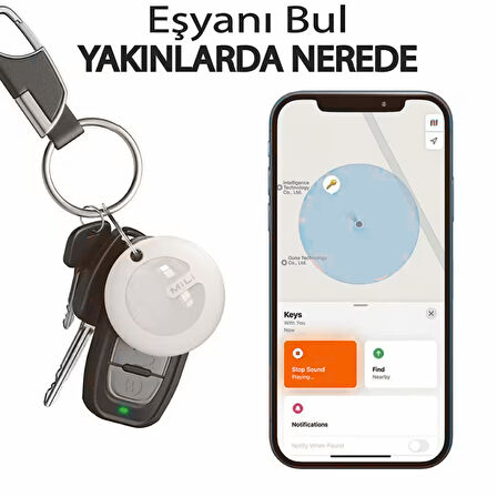 Mili Mi Tag Akıllı Bluetooth Takip Cihazı Beyaz – iOS Uyumlu