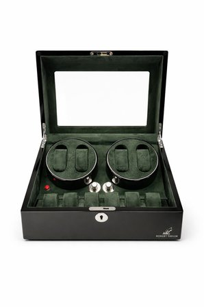 Watch Winder Brooklands Collection 4 Slotlu Ultra Sessiz Otomatik Saat Kurma Kutusu (+6 Muhafaza Alanlı, Piano Siyah & Alcantara Yeşil)
