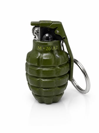 El Bombası Tasarımlı Metal Gazlı Çakmak Anahtarlık – Dekoratif Koleksiyonluk Çakmak