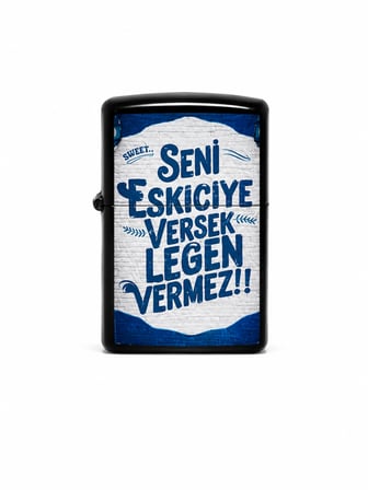 Baskılı Benzinli Metal Çakmak – Klasik Kapaklı Doldurulabilir Çakmak
