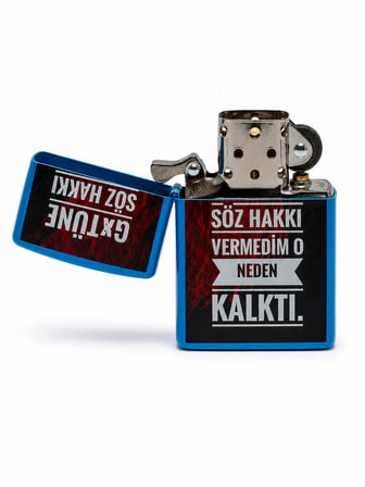 Baskılı Benzinli Metal Çakmak – Klasik Kapaklı Doldurulabilir Çakmak