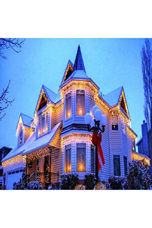 EAVES LED LİGHT WARM LİGHT 4 METRE GÜN IŞIĞI SAÇAK PERDE LED IŞIK 16 DALLI 70 CM 50 CM 35 CM SAÇAK LED IŞIK