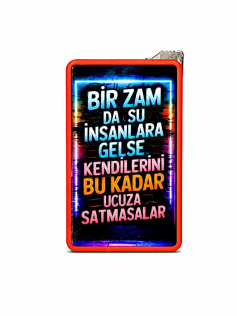 Karakter Yazılı Aynalı Metal Gaz Dolumlu Çakmak – Dekoratif Baskılı Şık Tasarım