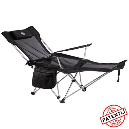 FUNKY CHAIRS Lazy 3 Plus Yatabilen Kamp Sandalyesi Siyah