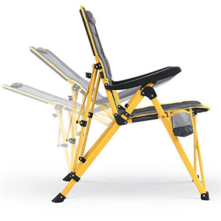FUNKY CHAIRS Comfort 3 Kademeli Katlanabilir Kamp Sandalyesi – Sarı