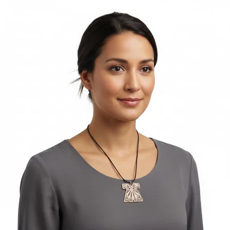 Slowshe-Gümüş Telkari El Yapımı Kaftan Kolye