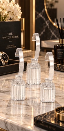 Saat Standı 3'lü Set Pleksi Lazer Model Kare