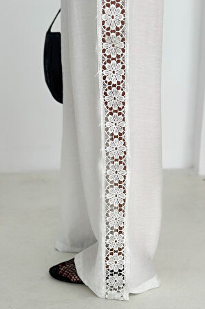 Kadın Yanları Dantel Astarlı Şortlu Pantolon – Hafif & Feminen Stil