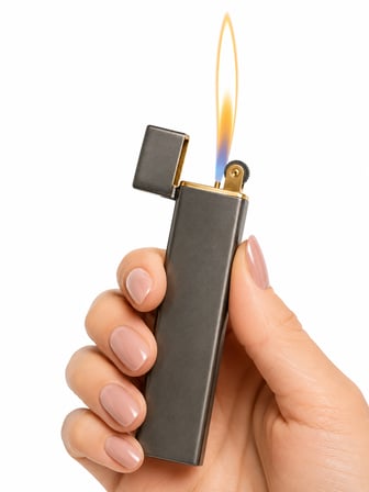 Premium Metal Gazlı Çakmak Kare Tasarımlı Şık Hediyelik Çakmak