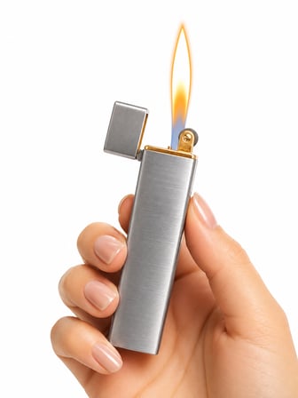 Premium Metal Gazlı Çakmak Kare Tasarımlı Şık Hediyelik Çakmak