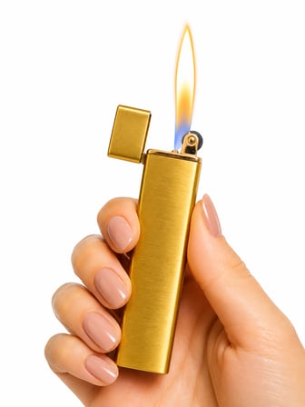 Premium Metal Gazlı Çakmak Kare Tasarımlı Şık Hediyelik Çakmak