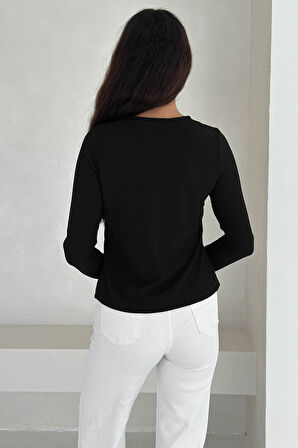Kadın Volanlı Dikiş Detaylı Premium Bluz – Vücut Şekillendirici & Modern Kesim