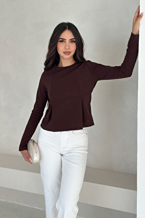 Kadın Volanlı Dikiş Detaylı Premium Bluz – Vücut Şekillendirici & Modern Kesim