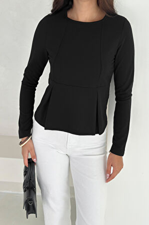 Kadın Volanlı Dikiş Detaylı Premium Bluz – Vücut Şekillendirici & Modern Kesim