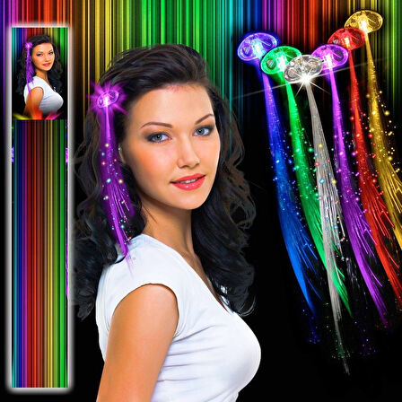 2 ADET HAİR FİBER OPTİC LED IŞIKLI SAÇ LED LİGHT UP IŞIKLI TOKA PİLLİ LED IŞIKLI SAÇ FİBER OPTİK SAÇ