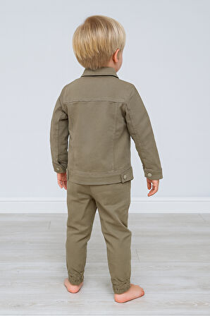 Khaki Cool Erkek Çocuk Ceket & Jogger Takım