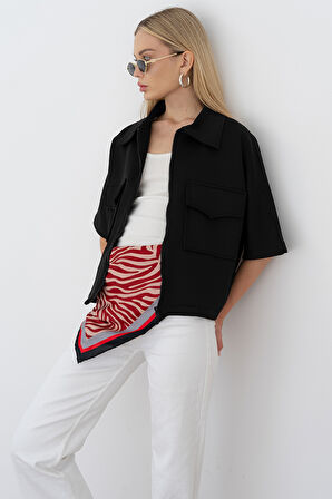 Kadın Scuba Kumaş Fermuarlı Ceket – Yapılandırılmış & Günlük Stil