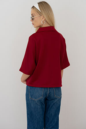 Kadın Scuba Kumaş Fermuarlı Ceket – Yapılandırılmış & Günlük Stil