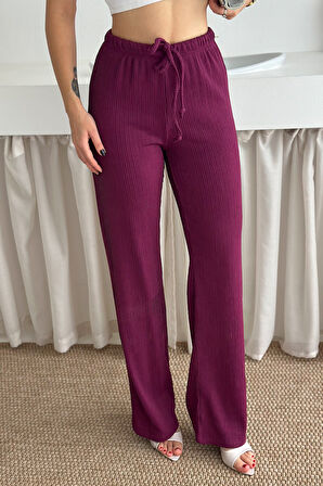 Kadın Bol Paça Sardonlu Kalın Pantolon – Kışa Özel & Konforlu Stil