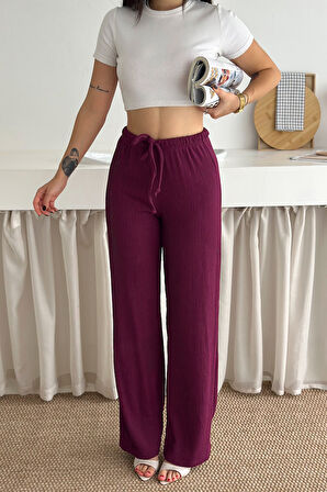 Kadın Bol Paça Sardonlu Kalın Pantolon – Kışa Özel & Konforlu Stil