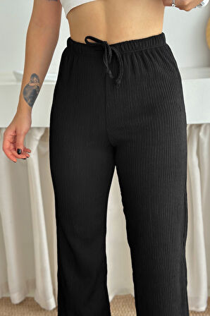 Kadın Bol Paça Sardonlu Kalın Pantolon – Kışa Özel & Konforlu Stil