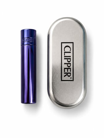 Clipper Desenli Metal Gaz Dolumlu Çakmak Özel Kutulu Premium Model