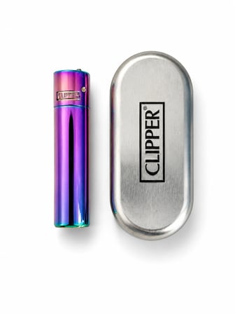 Clipper Desenli Metal Gaz Dolumlu Çakmak Özel Kutulu Premium Model