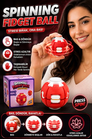 Spinning Fidget Ball Basmalı Dönen Stres Topu El Egzersiz ve Rahatlama Oyuncağı