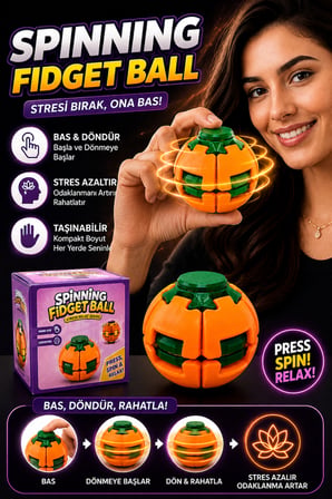 Spinning Fidget Ball Basmalı Dönen Stres Topu El Egzersiz ve Rahatlama Oyuncağı
