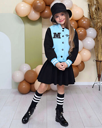 Kız Çocuk 5 Parça Kombin – Ceket, Etek, Badi, Çorap ve Şapka – 2/12 Yaş