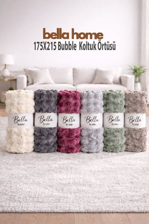 Bella Home Bubble Koltuk Örtüsü | 175x215 cm | 1 Adet | Yumuşak Dokulu & Modern Tasarım | Şık ve Kullanışlı
